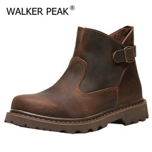 Winter Autumn Brown Genuine Leather Comfy Men Shoes Fashion Mens Boots Man New F - £112.28 GBP