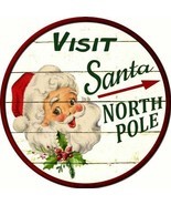 Visit Santa Novelty Metal Circular Sign - £21.97 GBP