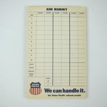 Union Pacific Railroad Vintage Graphic Advertising Gin Rummy Score Pad T... - £15.70 GBP