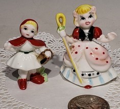 VTG Miniature Nursery Rhyme Figurines 2&quot; Little Bo Peep 1.75&quot; Red Riding Hood - £19.94 GBP