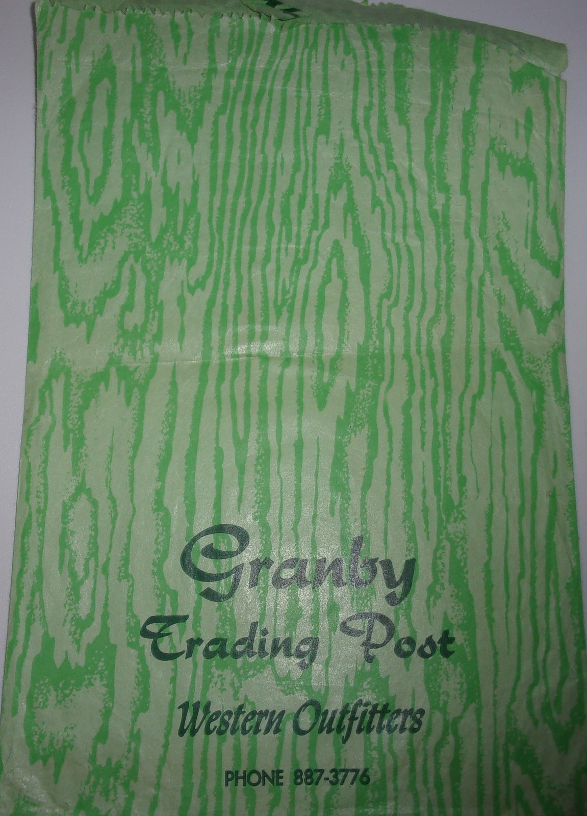 Vintage Granby Trading Post Small Paper Shopping Bag Granby Colorado 1970s - $1.99