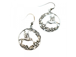 Vintage 925 Sterling Silver &quot;Birds&quot; Earrings - £40.08 GBP