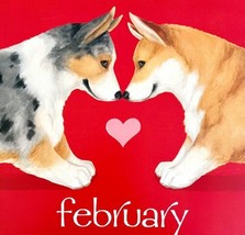 Aussie Corgi Valentine February Dog Days Poster Calendar 14 x 11&quot; Art DW... - $29.99