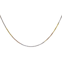 18K Tri Color Gold Over 925 Silver Diamond Cut Snake Link Chain Made in Italy - £20.09 GBP