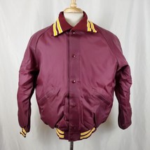 Vintage Butwin Bomber Jacket Medium Maroon Nylon Quilt Lining Snap Deads... - £37.19 GBP