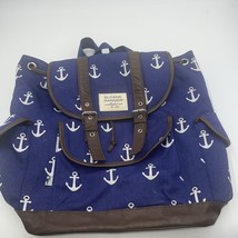 Sloane Ranger Vintage Anchor Print Slouch Backpack - £54.68 GBP