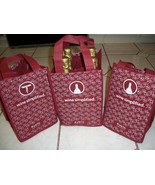 3 Wine Bottle Carriers Totes Each Holds 4 Reusable Eco Friendly Shopping... - $9.89