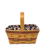 Longaberger 1994 All American Candle Basket, Stars and Stripes Liner, Pr... - €16,38 EUR