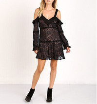 For Love &amp; Lemons Womens Mini Dress Bridget Lace Black Size S - £82.36 GBP
