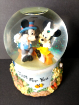 Enesco &quot;Just for You&quot; Mickey and Minnie Mouse Musical Snow Globe Working - £19.36 GBP