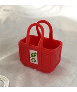 Vintage Red Vinyl Shopping Recycle Bag Fisher Price Loving Family Dollhouse - $130.85 MXN