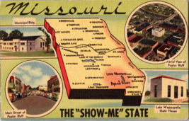 Vtg Postcard Greetings Missouri Multi View and Map The &quot;Show-Me&quot; State - £5.36 GBP