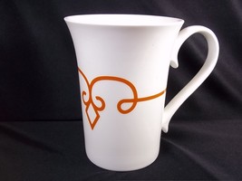 Starbucks flared china coffee mug orange scrolling band with diamond 2015 11 oz - £9.91 GBP