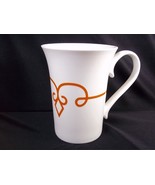 Starbucks flared china coffee mug orange scrolling band with diamond 201... - $12.55