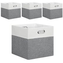 Storage Cubes, 1313 Linen Fabric Collapsible Storage Bins For Organization, Fold - £46.32 GBP