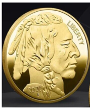 2020 US Buffalo Indian Head Gold Clad Coin Copy In Plastic Case &amp; Displa... - £10.18 GBP