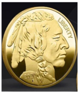 2020 US Buffalo Indian Head Gold Clad Coin Copy In Plastic Case &amp; Displa... - $17.76 CAD