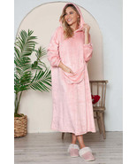 Double Take Full Size Pocketed Hooded Midi Lounge Dress - $435.85 MXN