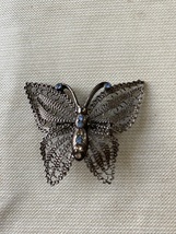 Vintage Black 2” X 2” Butterfly Brooch - £17.22 GBP