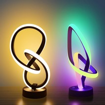 Modern Table Lamps 11&#39;&#39; Funky Rgb Desk Lamp Spiral,Ambient Bedside Lamp Touch Co - £63.33 GBP