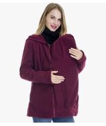 Smallshow Maternity Size Large Womens Fleece Zip Baby Carrier Hoodie Swe... - $51.30