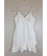 LULUS Dress Sealed With a Kiss White Bodycon Ruffle Tulip Hem Size S Small - $16.10