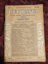 Det Basta Readers Digest Rare Swedish Edition September 1944 - £14.34 GBP