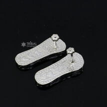 1&quot; 925 sterling silver Charan paduka or slippers for idol krishna articl... - $45.53