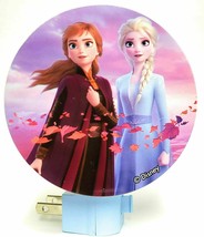 Disney Frozen II Elsa &amp; Anna Plug In Wall LED Night Light BRAND NEW IN P... - £7.95 GBP