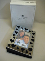 Burnes Silver Plate Tone 4X6 Pictures Album Heart Design  Holds 80  W/Box - £7.83 GBP