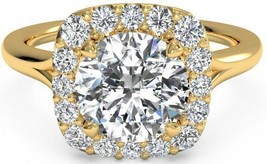  0.50CT Round Forever One Moissanite &amp; Diamond Ring 14K Yellow Gold - £626.05 GBP