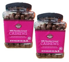 2 packs Wellsley Farms Milk Chocolate Covered Cashews 44 Oz Kosher Free ... - $56.09