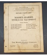Massey-Harris Tractors Hydraulic Equipment Repair Part List - $29.69