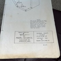 Mason And Sullivan School Room Clock Plan Sc 12 1966 - £4.66 GBP