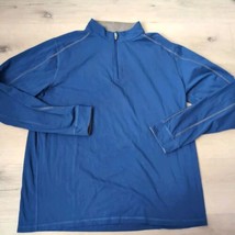 Tasc Tech Shirt Men XL Blue 1/4 Zip Pullover Bamboo Performance Tec Long... - £20.20 GBP