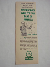 1964 World&#39;s Fair Ad Cities Service World&#39;s Fair Band of America - $9.99