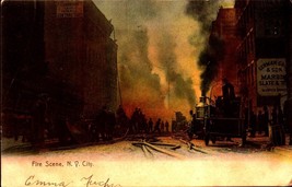 Antique Rotograph POSTCARD-FIRE Scene, New York City, Ny BK59 - £6.22 GBP