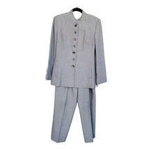 Donna Toran 2 Pcs Suit Long Jacket/ Blazer &amp; Pants Sz 10 Gray Vtg - $37.39