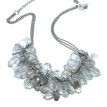 Designer Ann Taylor Loft Blue Glass Bead Crystals Long Chain Charm Necklace - $16.62