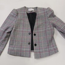 Calvin Klein RN#54163 Women’s Gray 2-Button Plaid Cropped Blazer Jacket Size 6 image 12