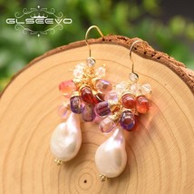 GLSEEVO Handmade Big Natural Baroque  Earrings For Women Girl Lovers&#39; Engagement - £18.17 GBP