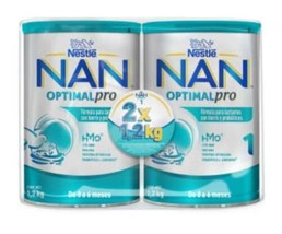 2X Nestle Nan Optipro 1 (0 - 6 Meses) - 2 De 1.2kg (42.3 Oz) c/u - Envio Gratis - $119.78