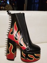 Dolls Kill Lamoda La Moda GRILLZ FLAME Punk Spike vegan PLATFORM BOOTS  ... - $99.00