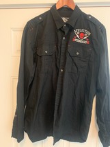 Affliction Men&#39;s Casual Long Sleeve Black Button Front Shirt XL Extra Large - £22.68 GBP
