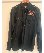 Affliction Men&#39;s Casual Long Sleeve Black Button Front Shirt XL Extra Large - £22.68 GBP