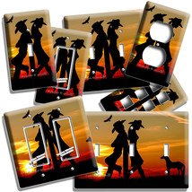 COWBOY COWGIRL ROMANTIC SUNSET LIGHT SWITCH PLATES OUTLET WESTERN ART RO... - $11.39+
