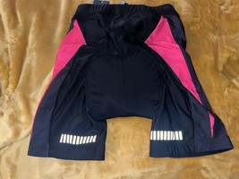 Nooyme Womens Bike &amp; Cycling Shorts Mid Rise Logo Black Pink Size Medium - £7.74 GBP