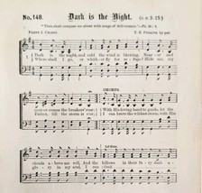 1883 Gospel Hymn Dark Is The Night Sheet Music Victorian Religious ADBN1fff - £11.87 GBP