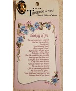 Lapel Pin &amp; Prayer Card Praying Hands God Bless You Just Thinking of You... - €8,62 EUR