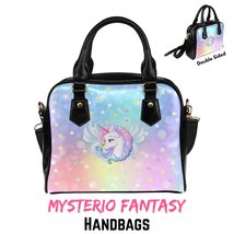 Rainbow Unicorn Artistic Fantasy Inspired PU Leather Shoulder Bag. - £106.98 GBP